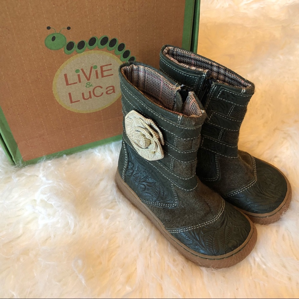 Livie and Luca Stitcher Boot- Olive size 9